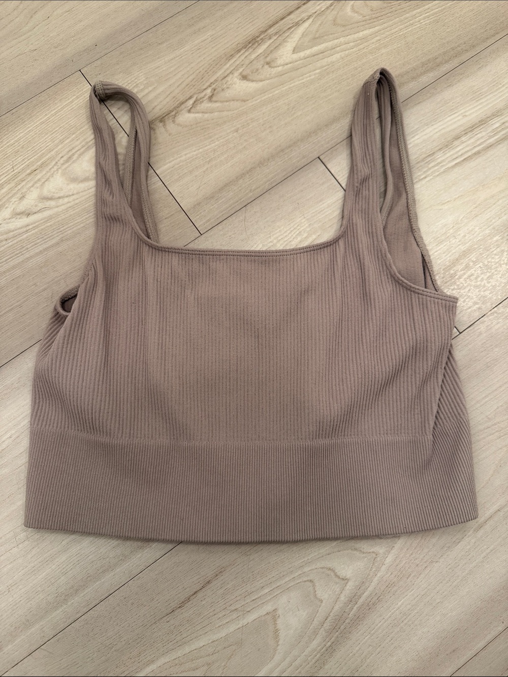 H&M Mauve Ribbed Crop Tank Top